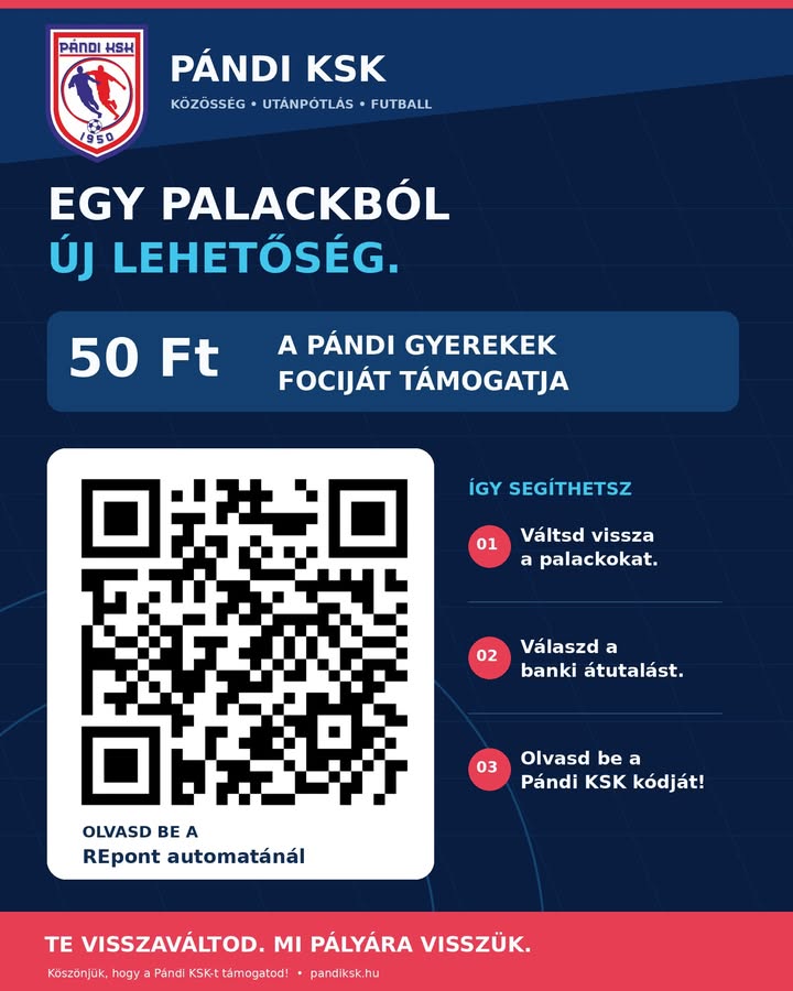 ♻️ Váltsd vissza a palackokat, támogasd a Pándi KSK-t