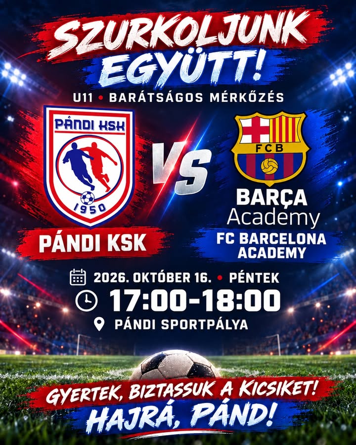 🔴🔵 PÉNTEKEN SZURKOLJUNK EGYÜTT A KICSIKNEK